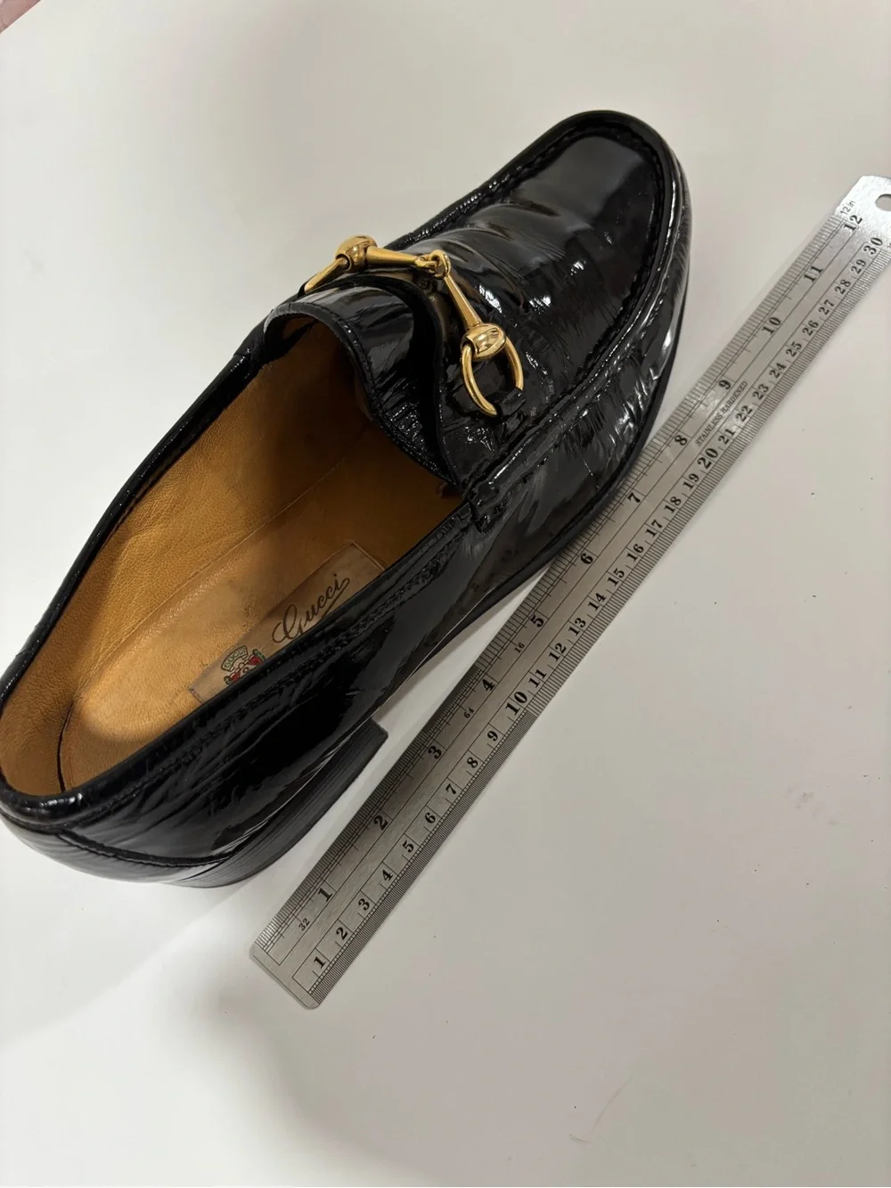 Gucci Black Patent Leather Horsebit Mens Loafers 9.5 US 43 M